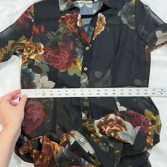 Soft Surroundings Anais Black Floral Long Sleeve Maxi Dress - Picture 7 of 15